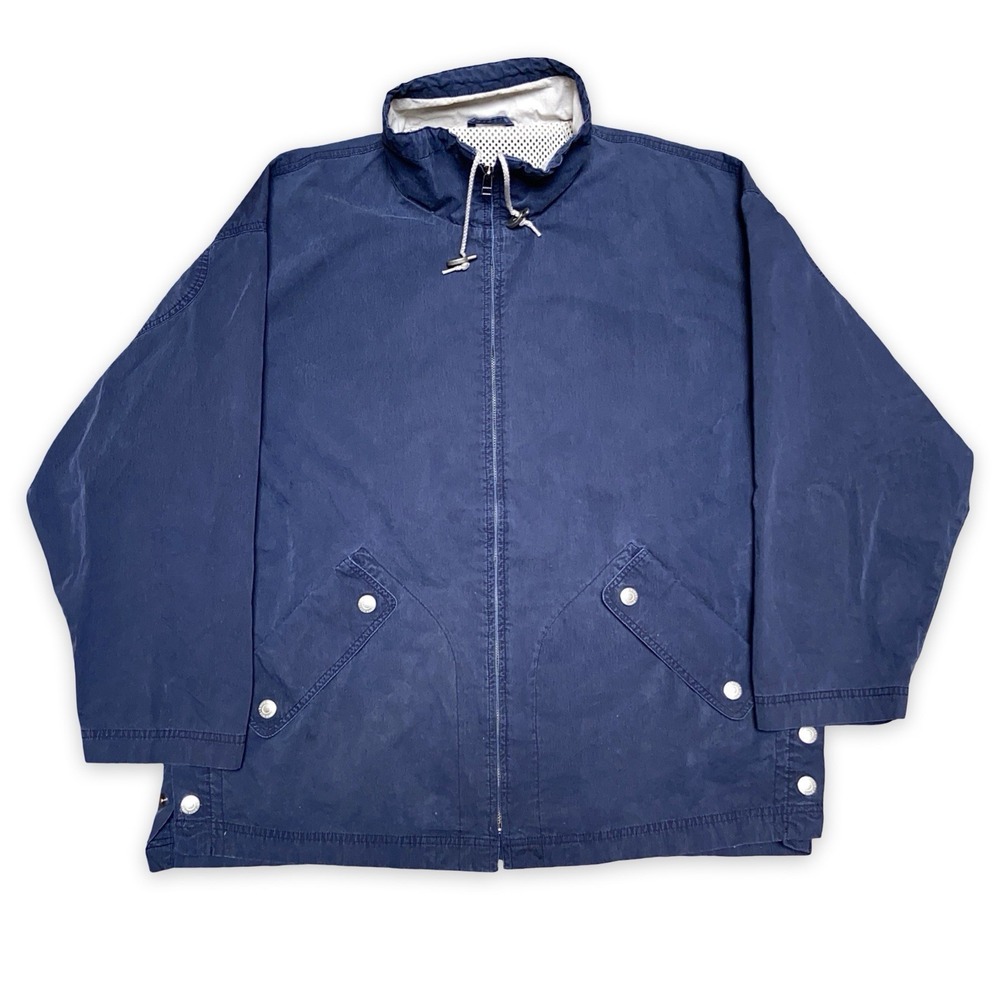 Vintage Eddie Bauer Lightweight Windbreaker Jacket Women's Large Blue Full Zip